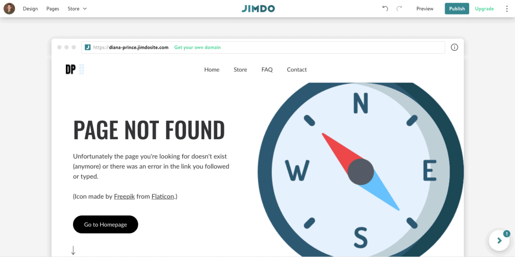 An example of using a free website icon on a Jimdo website to add to your design.