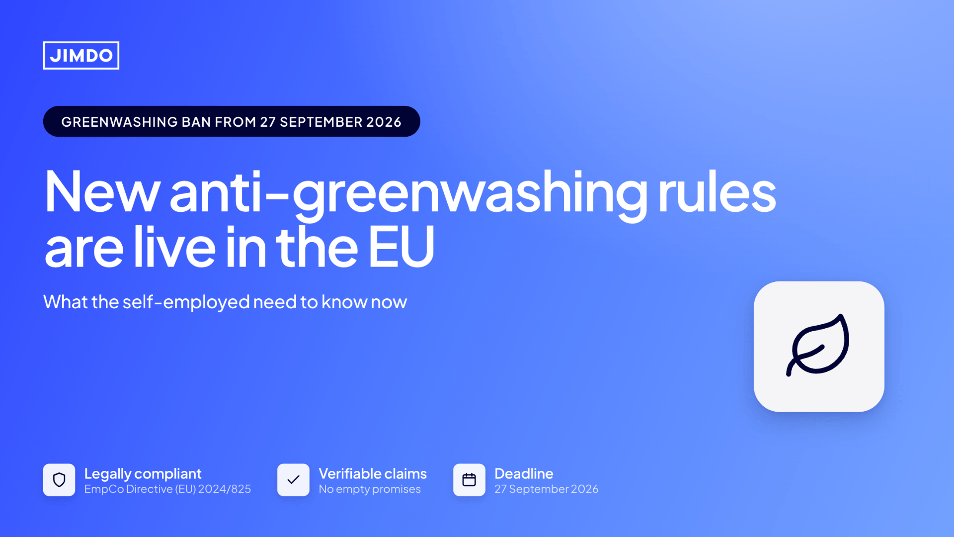 New Anti-Greenwashing Rules in the EU: What the Self-Employed Need to Know Now