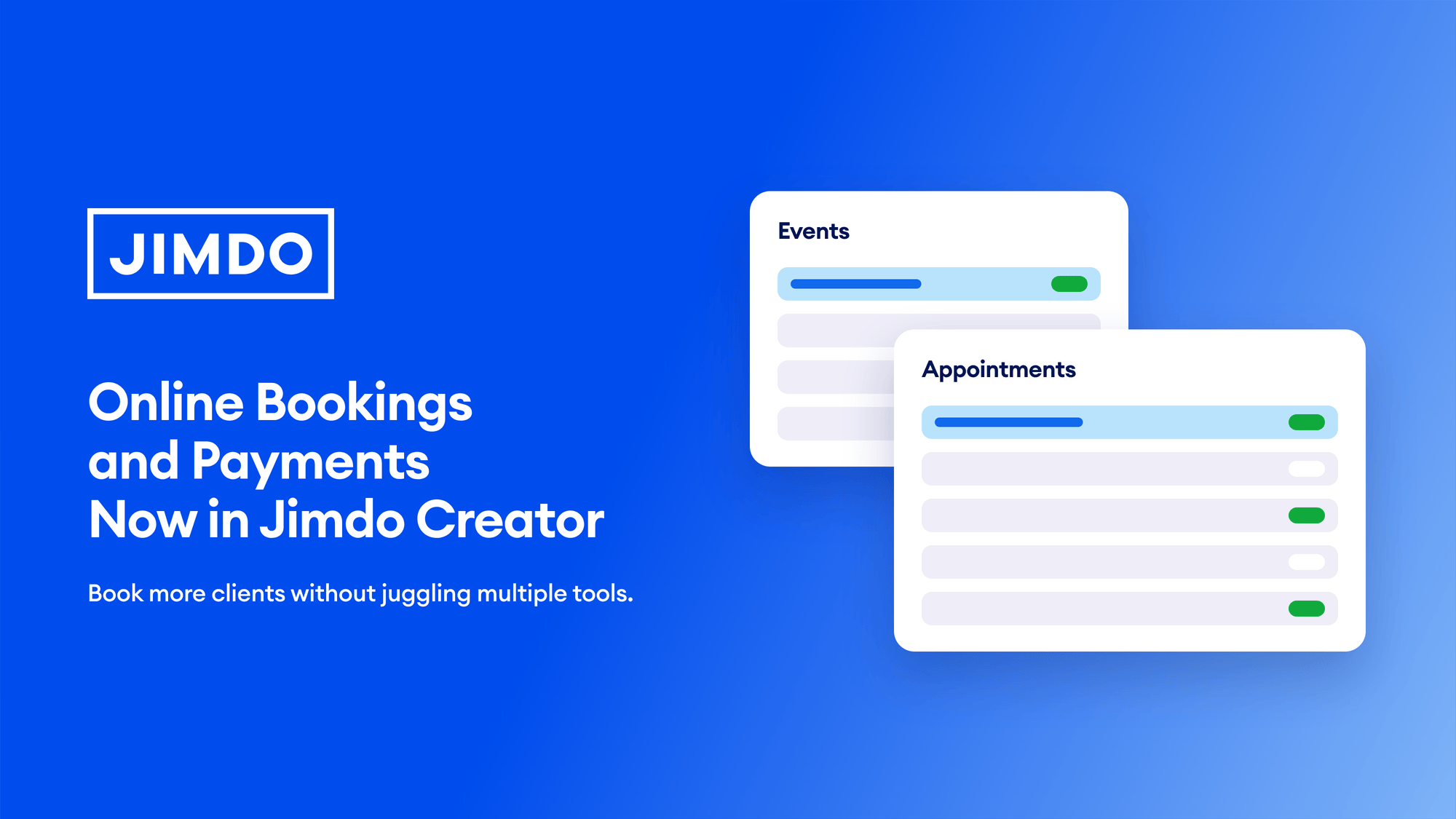 Online Bookings and Payments Are Now in Jimdo Creator