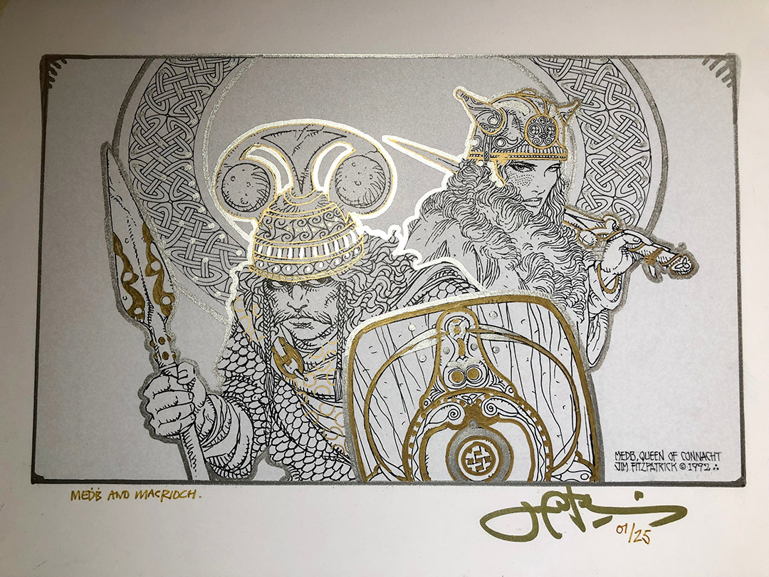 Queen Medb and the Warrior Fergus Mac Ríoch Hand-Enhanced Print