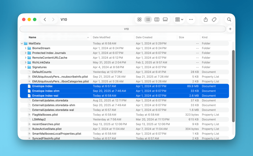 A file explorer window displays a list of folders and documents with details like names, dates, and sizes on a blue gradient background.