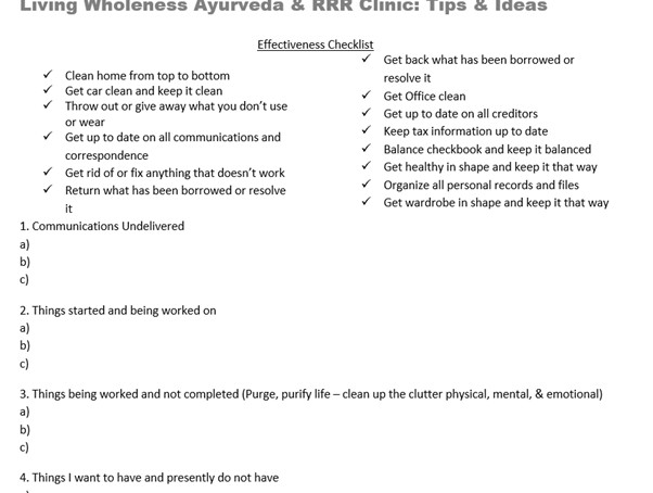Annual Effectiveness Checklist