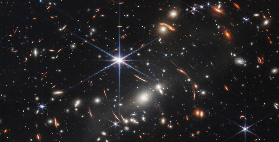 An example of the Deep Field photo from Hubble and JWST
