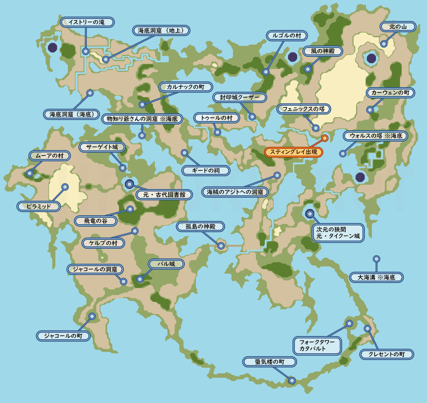 FF5】第三世界のワールドマップ｜FF5ピクセルリマスター攻略@じんそく