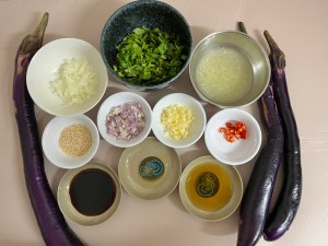 涼拌香煎茄子材料
