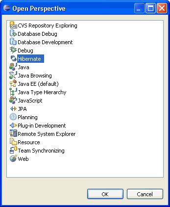 Eclipse Hibernate Perspective