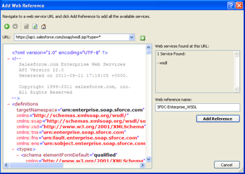 Add Web reference in C#