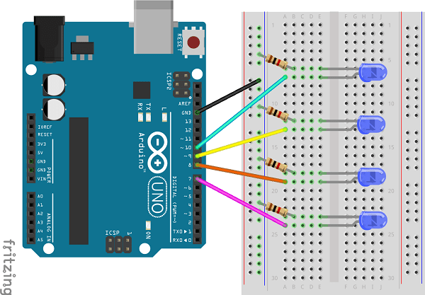 Arduino Running Leds Project, Arduino LEDs with Special Effects ...