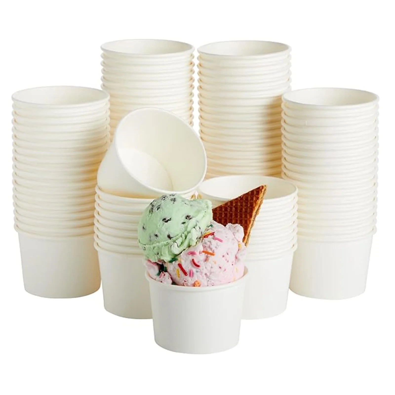 Disposable paper ice cream cups