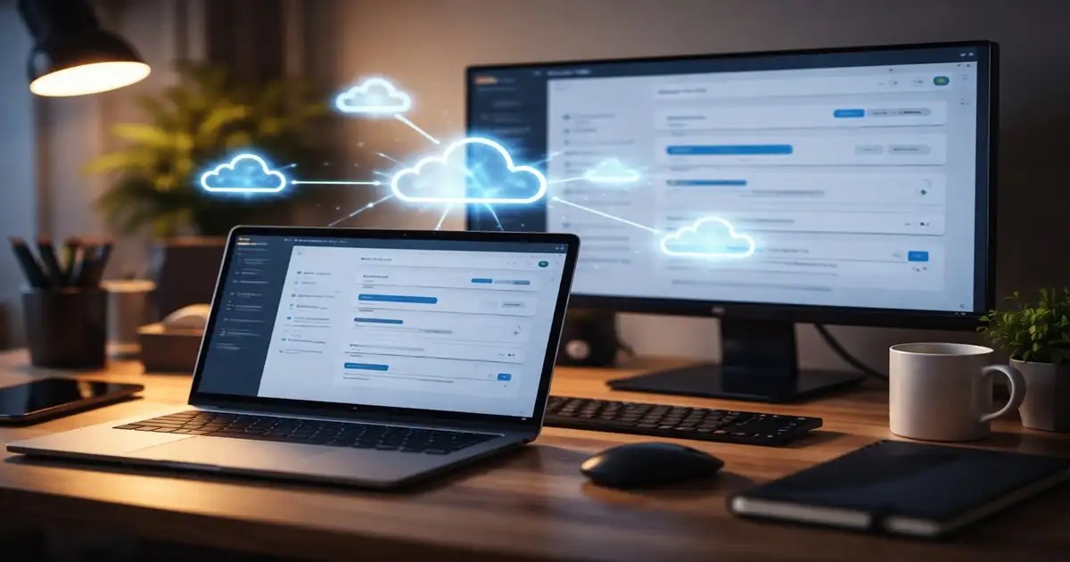 Developer deploying an app to the cloud on a modern workstation