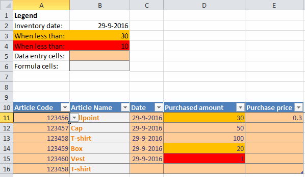 As you probably know, you can enter =today() and get the current date, or =now() and format the cell as a time to get the current time. Excel Creating A Simple Inventory System