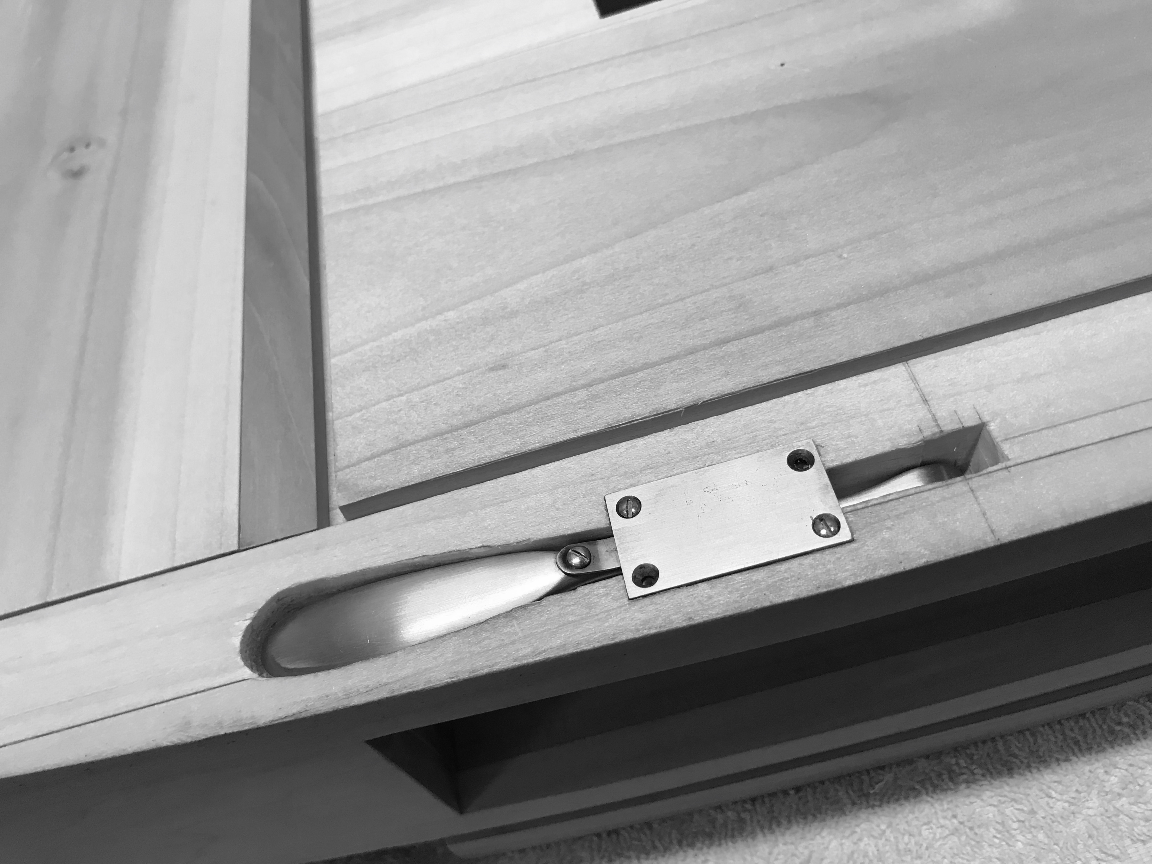 Small drawer latch J. Leko Furniture Maker