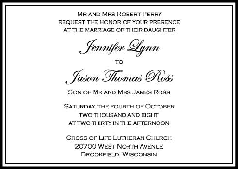 Wedding Invitation Wording Wedding Invitation Wordings Dress Code