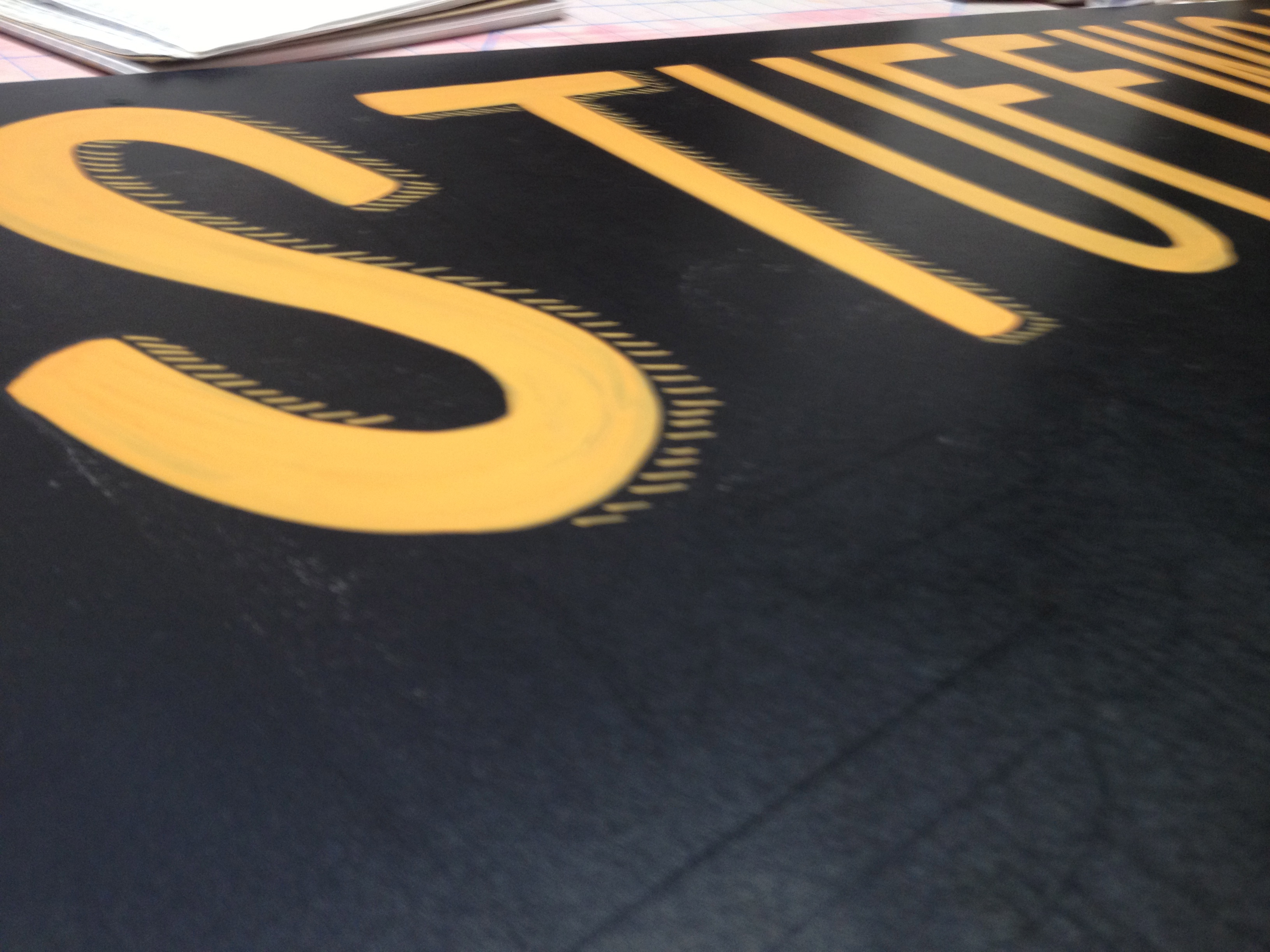 I got really tired of hand lettering this particular typeface