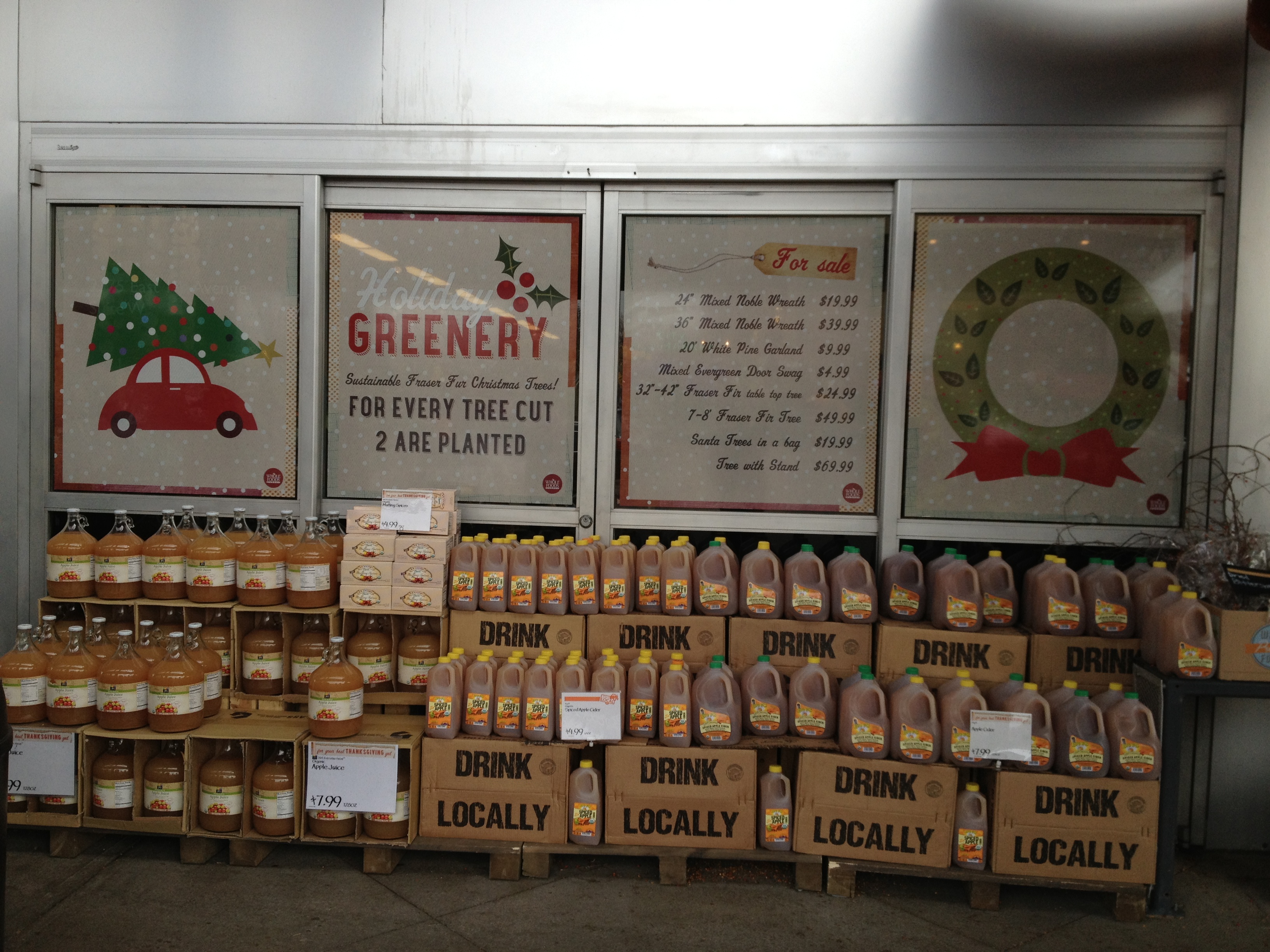 We ordered our greenery menu to be put on the windows