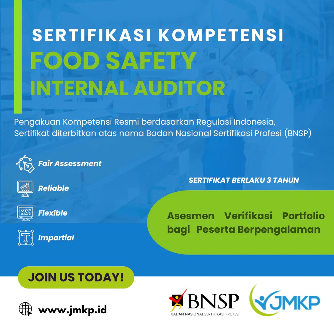Sertifikasi Kompetensi Auditor Internal Keamanan Pangan Lsp Jmkp