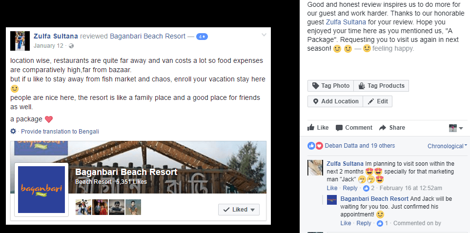 Social Media Review for Hotel