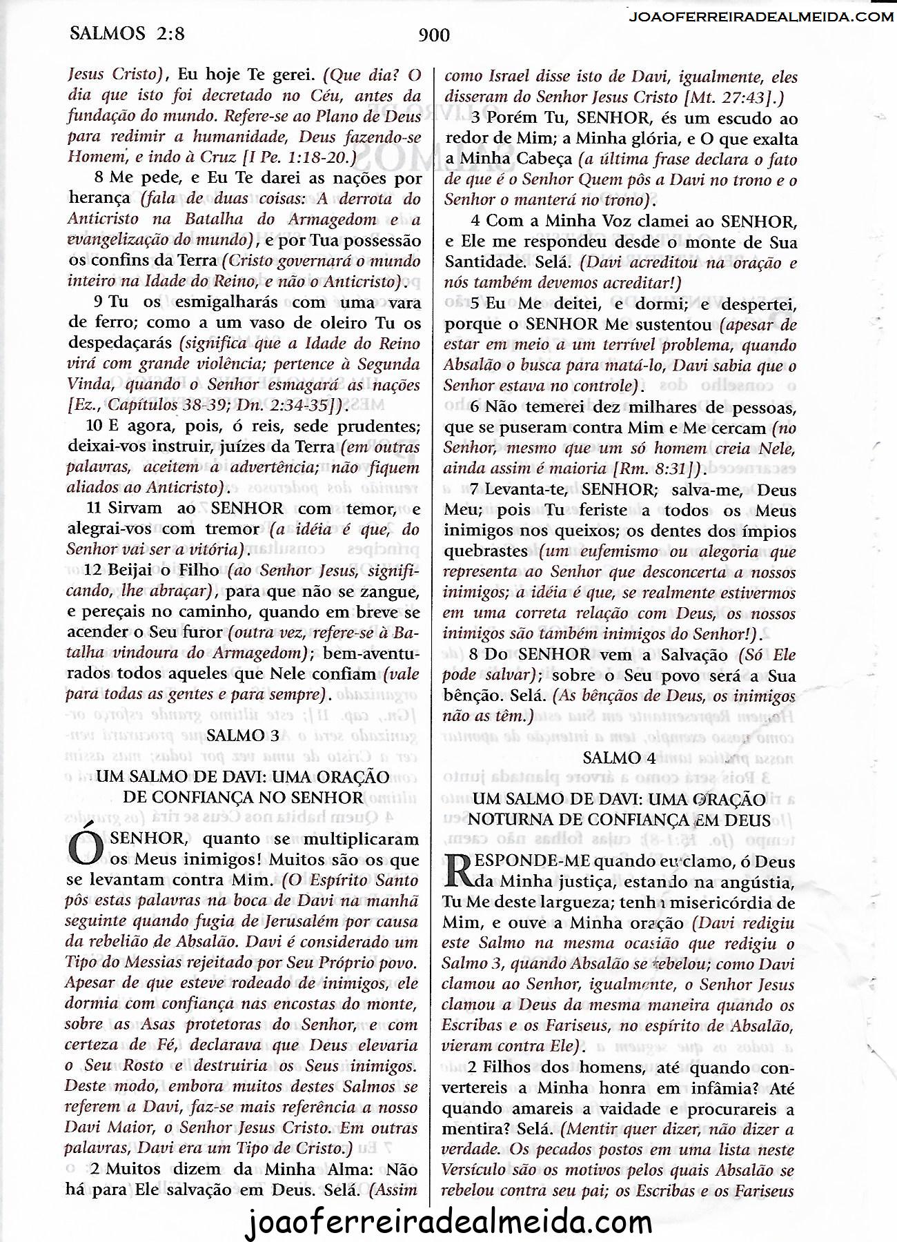 Salmo 3 Estudo Biblia Joao Ferreira De Almeida