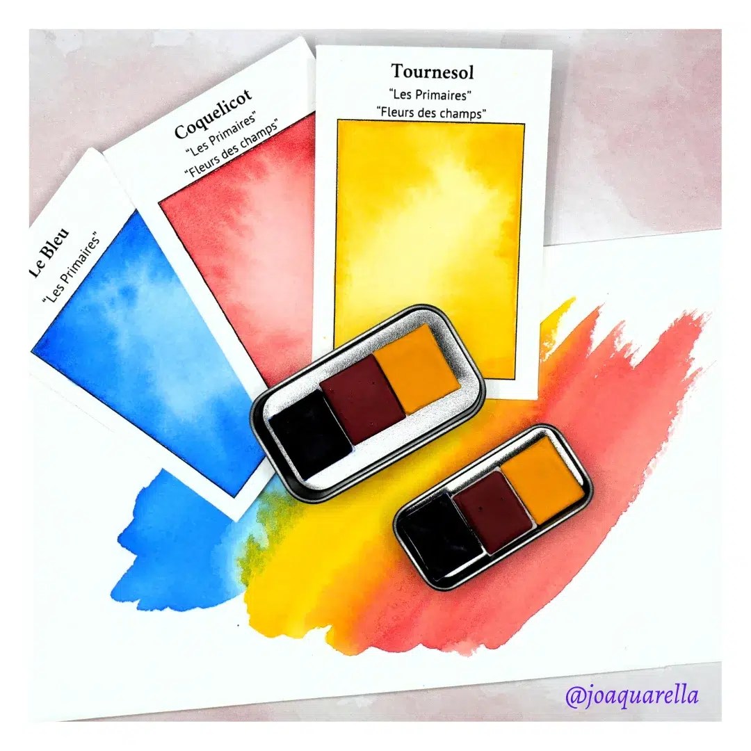 Collection d'aquarelles artisanales Joaquarella - Les primaires