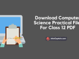 Computer Science Practical File For Class 12 Pdf Download
