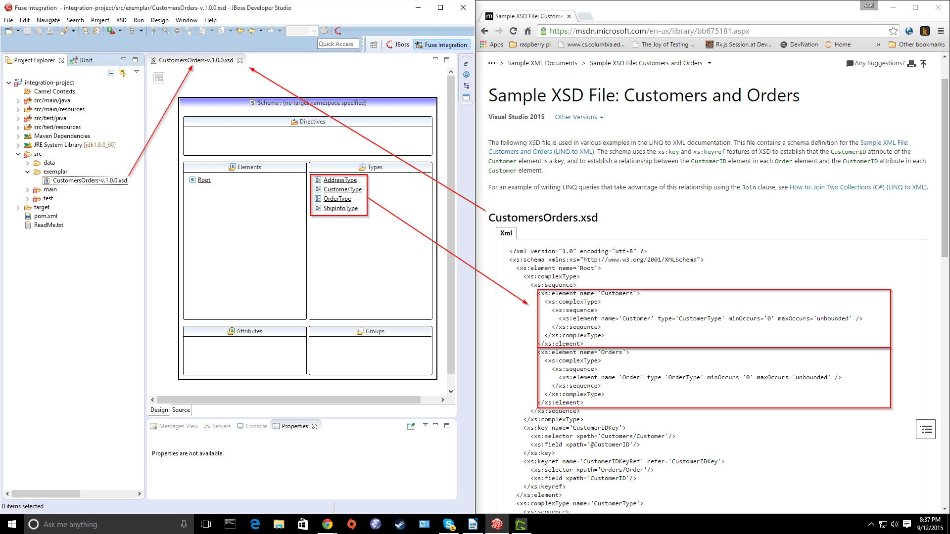 XSD schema used to generate model classes