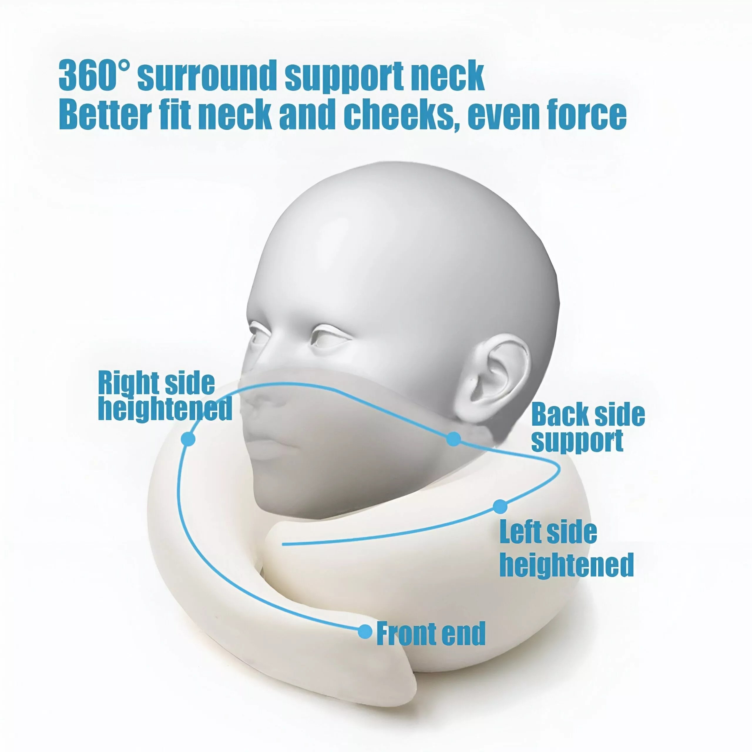 Travel Neck Pillow Memory Foam U-Shaped Adjustable Neck Support Pillow