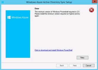 DirSyncInstallError