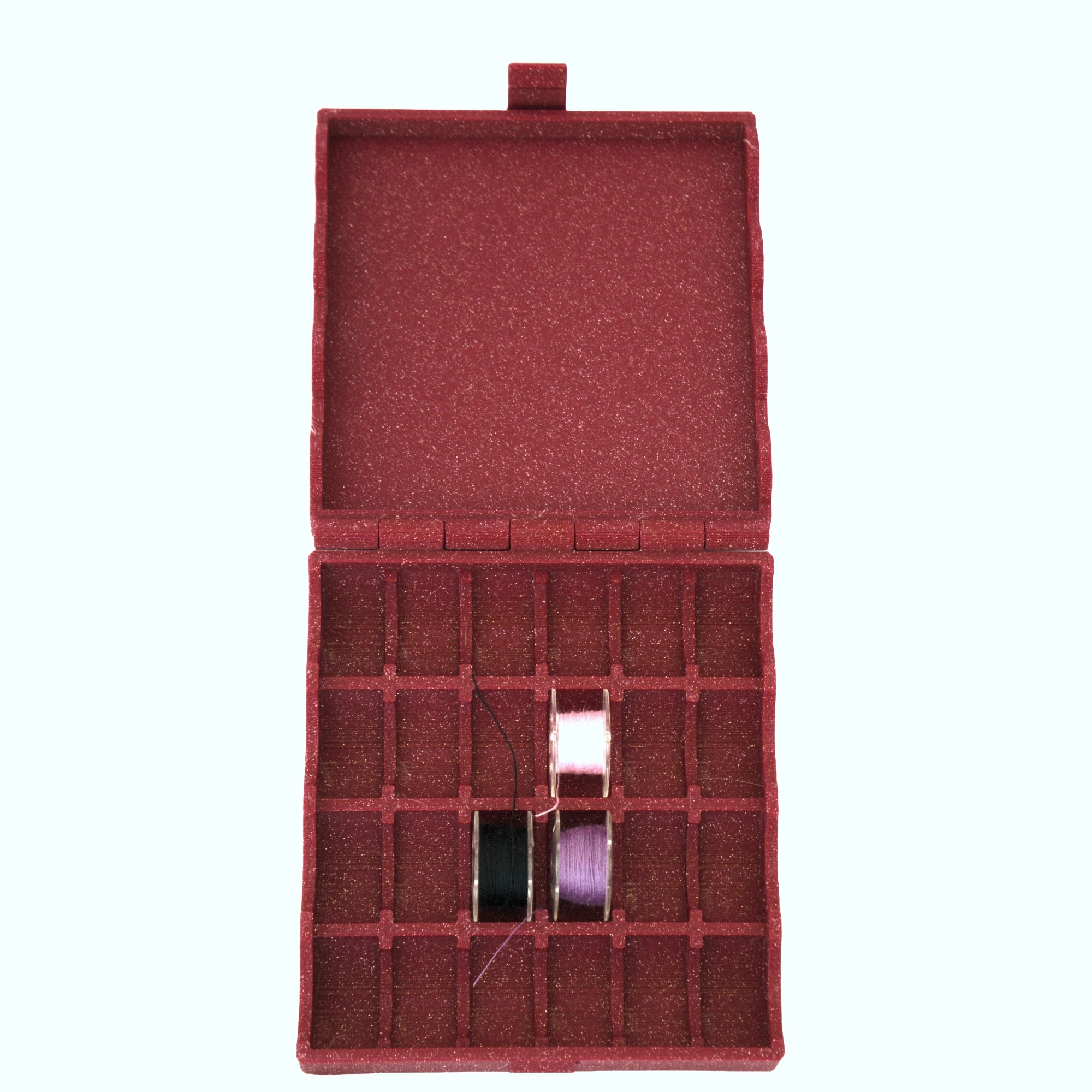 A box for sewing machine bobbins