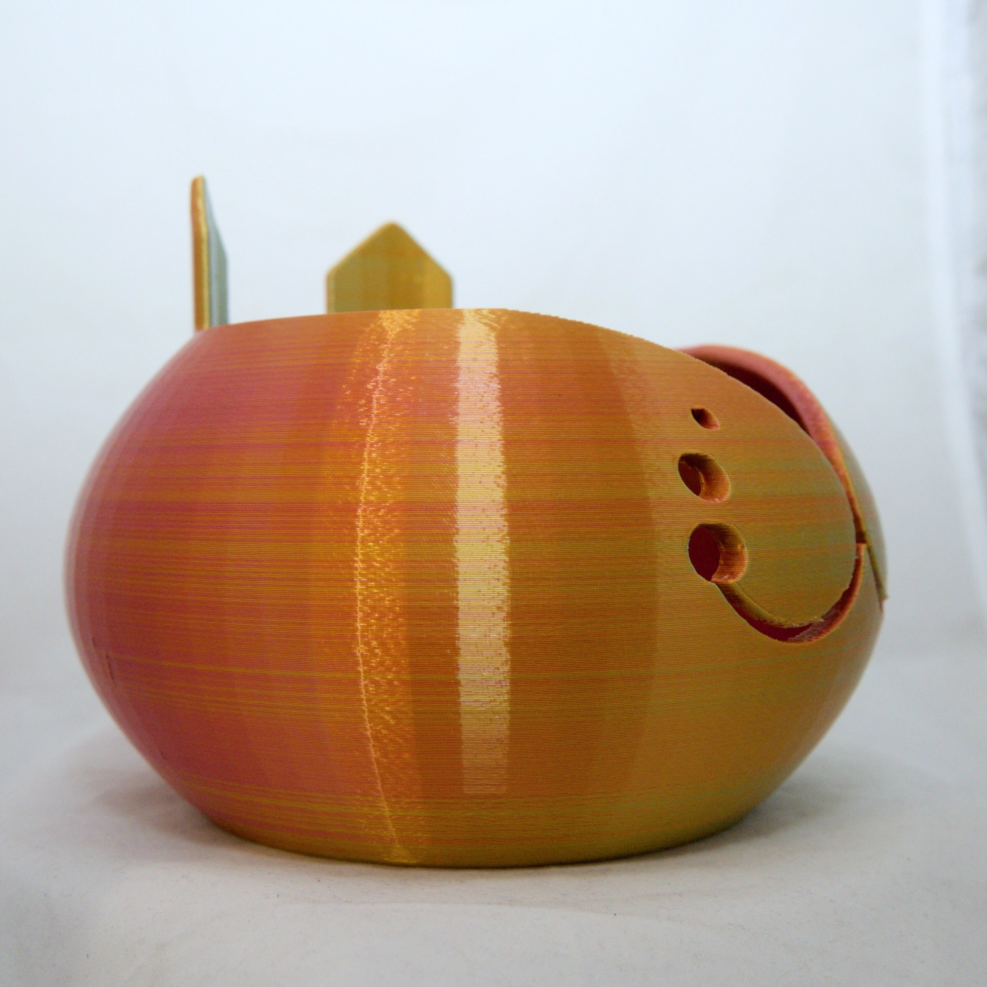 3D printed cat bowl with two yarn guides