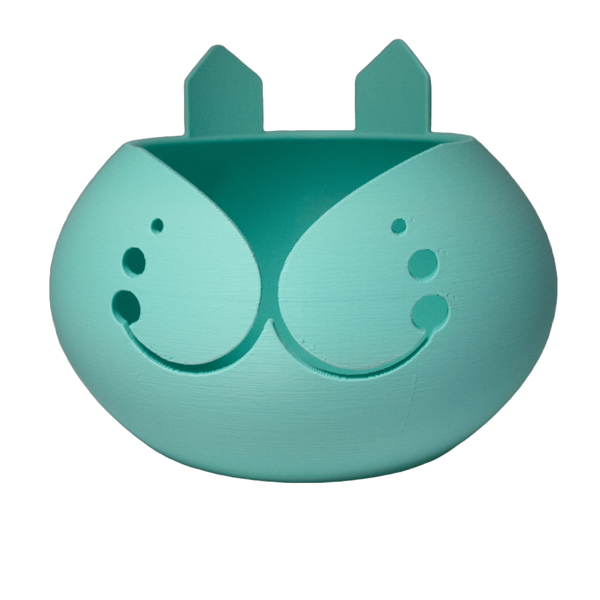 3D printed cat bowl with two yarn guides