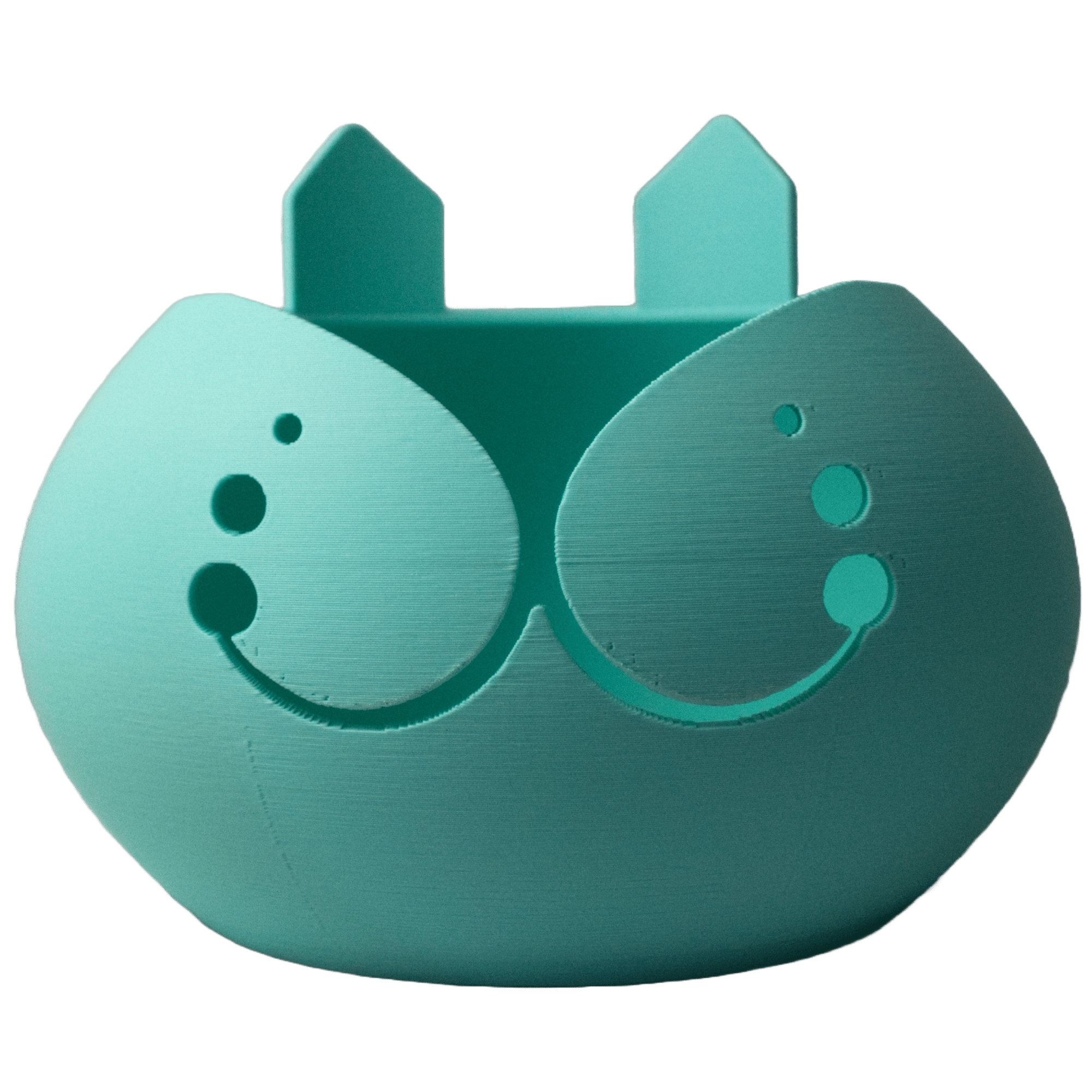 3D printed cat bowl with two yarn guides