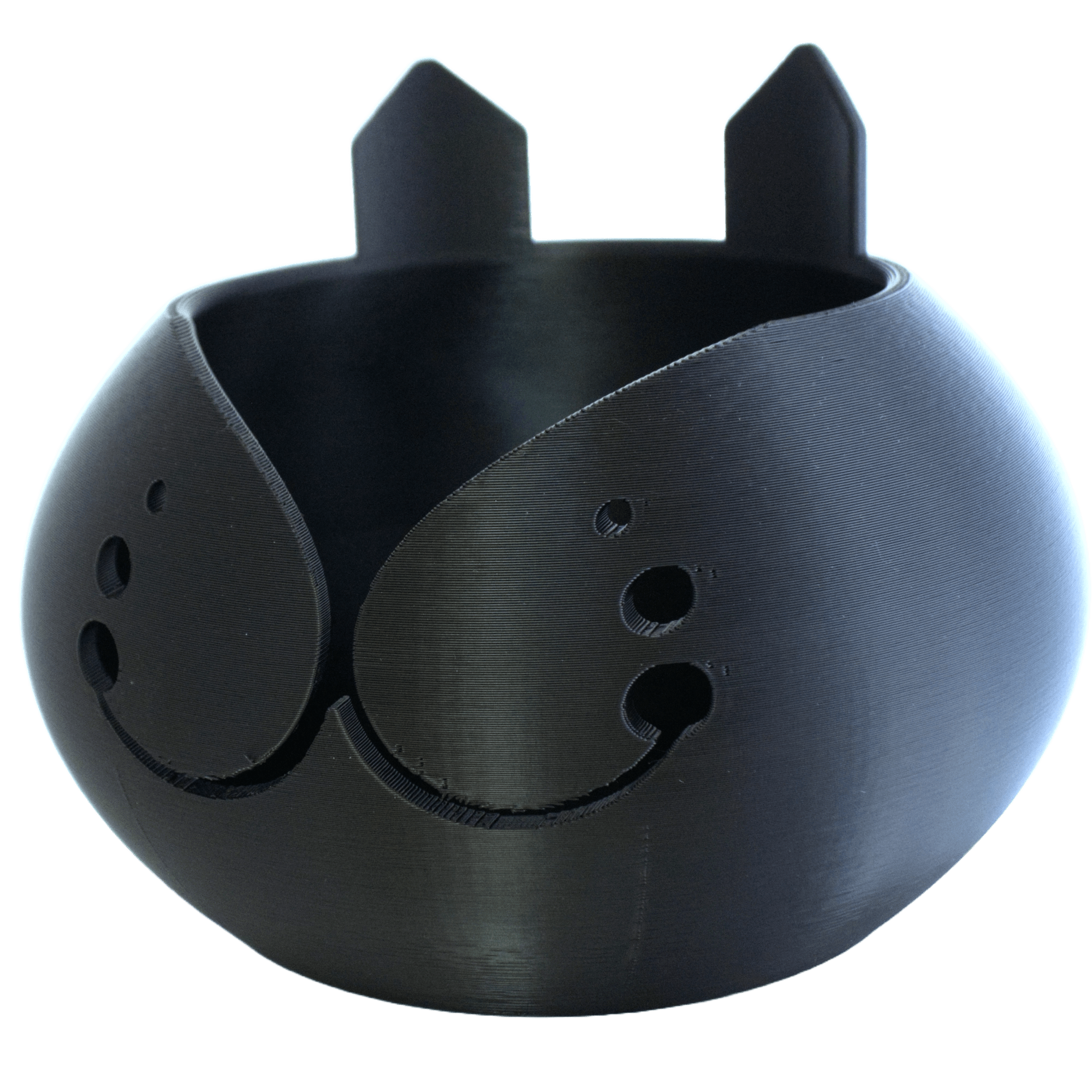 3D printed cat bowl with two yarn guides