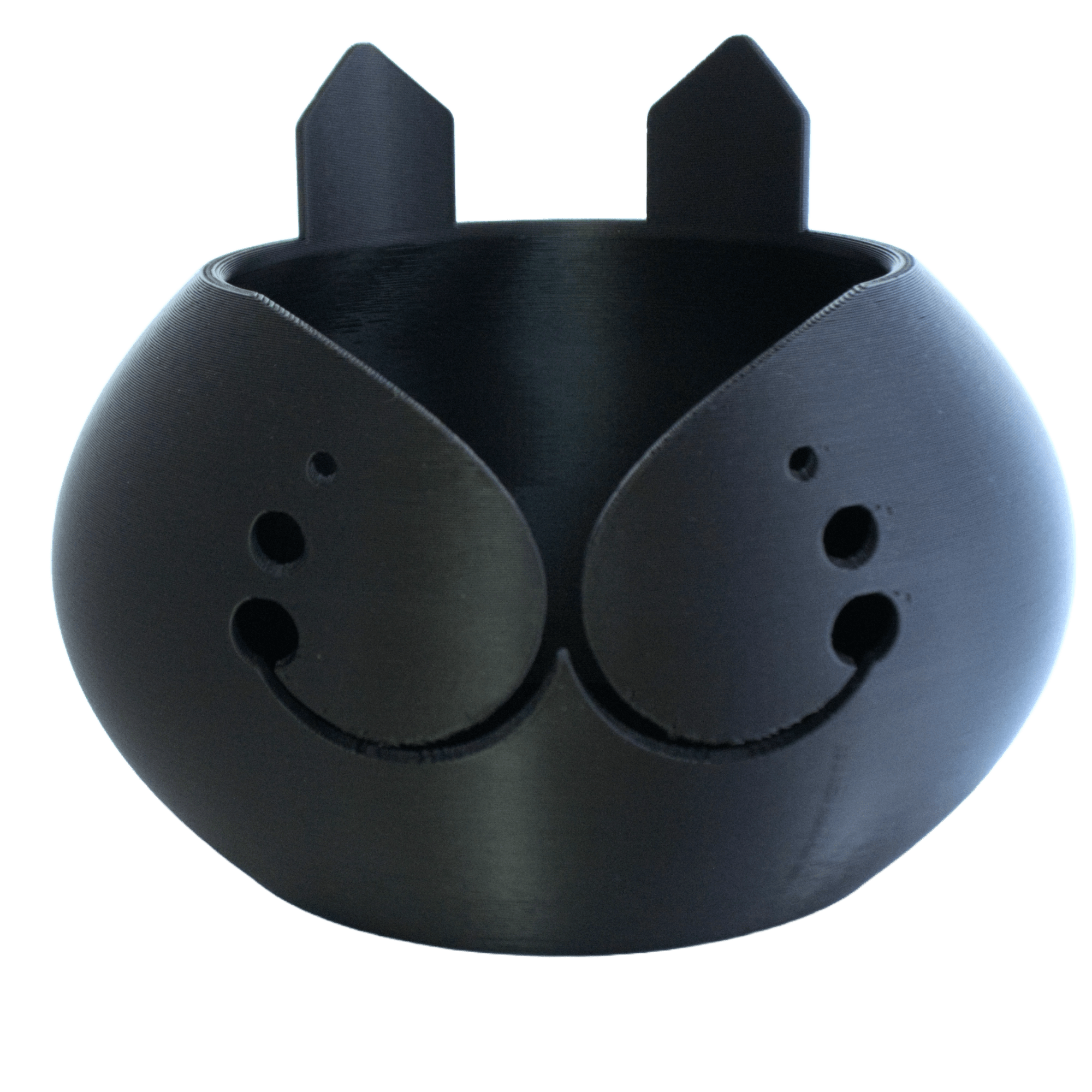 3D printed cat bowl with two yarn guides