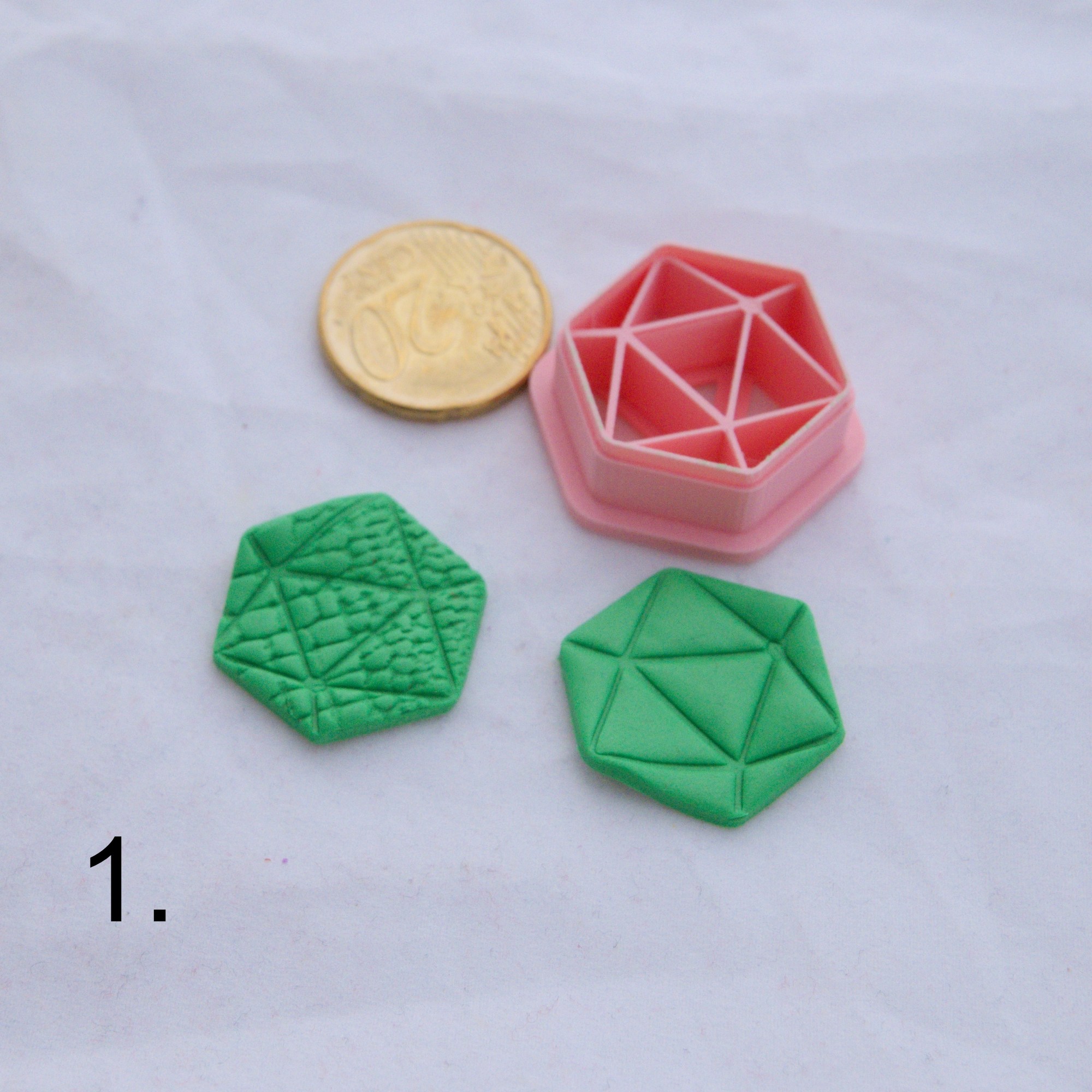 D20 dice, clay cutter