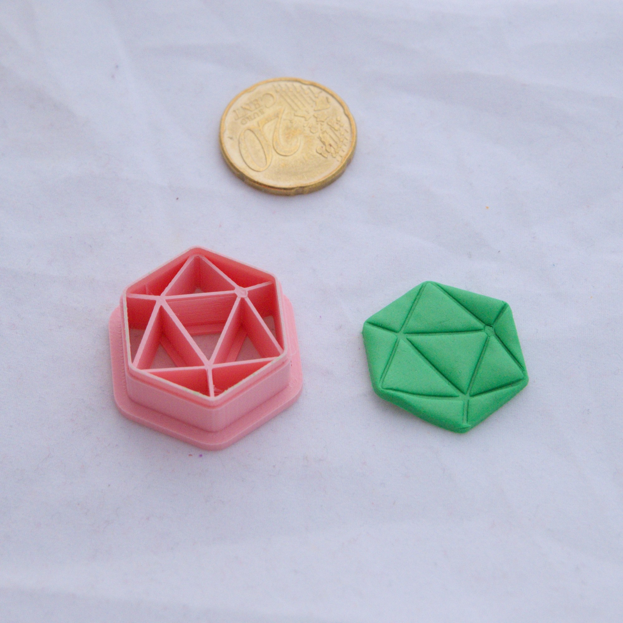 D20 dice, clay cutter