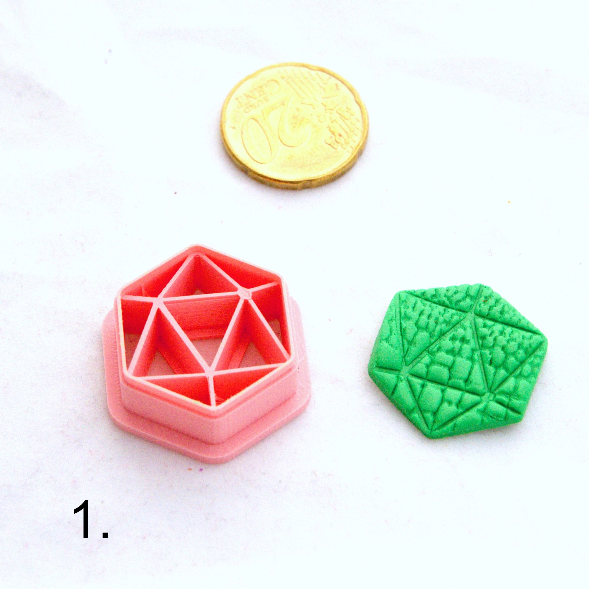 D20 dice, clay cutter