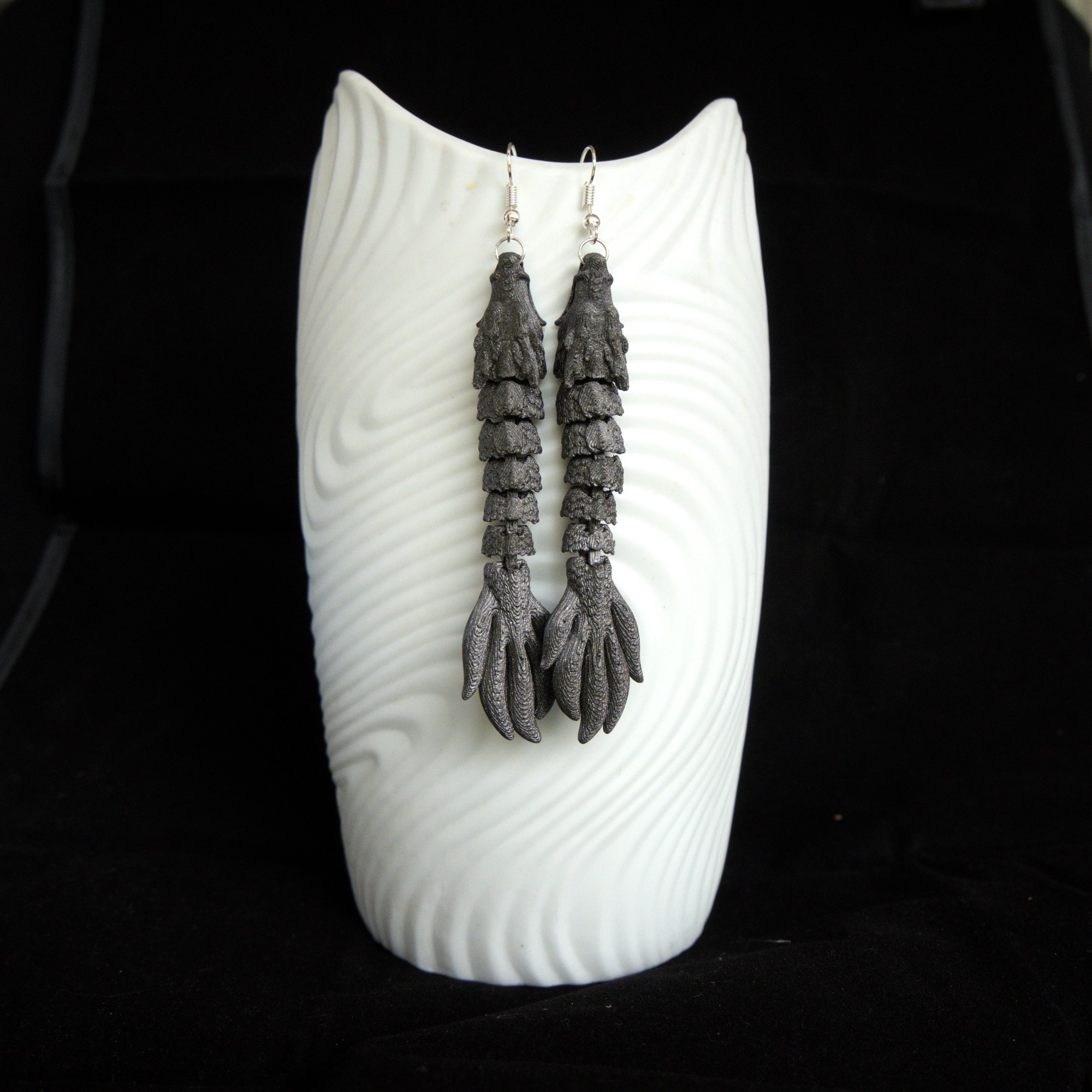 glitter musta lohikäärmekorvakorupari