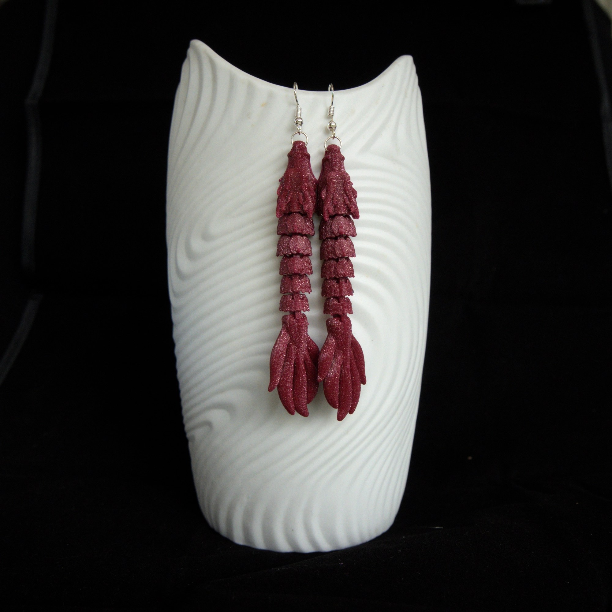 glitter punainen lohikäärmekorvakorupari