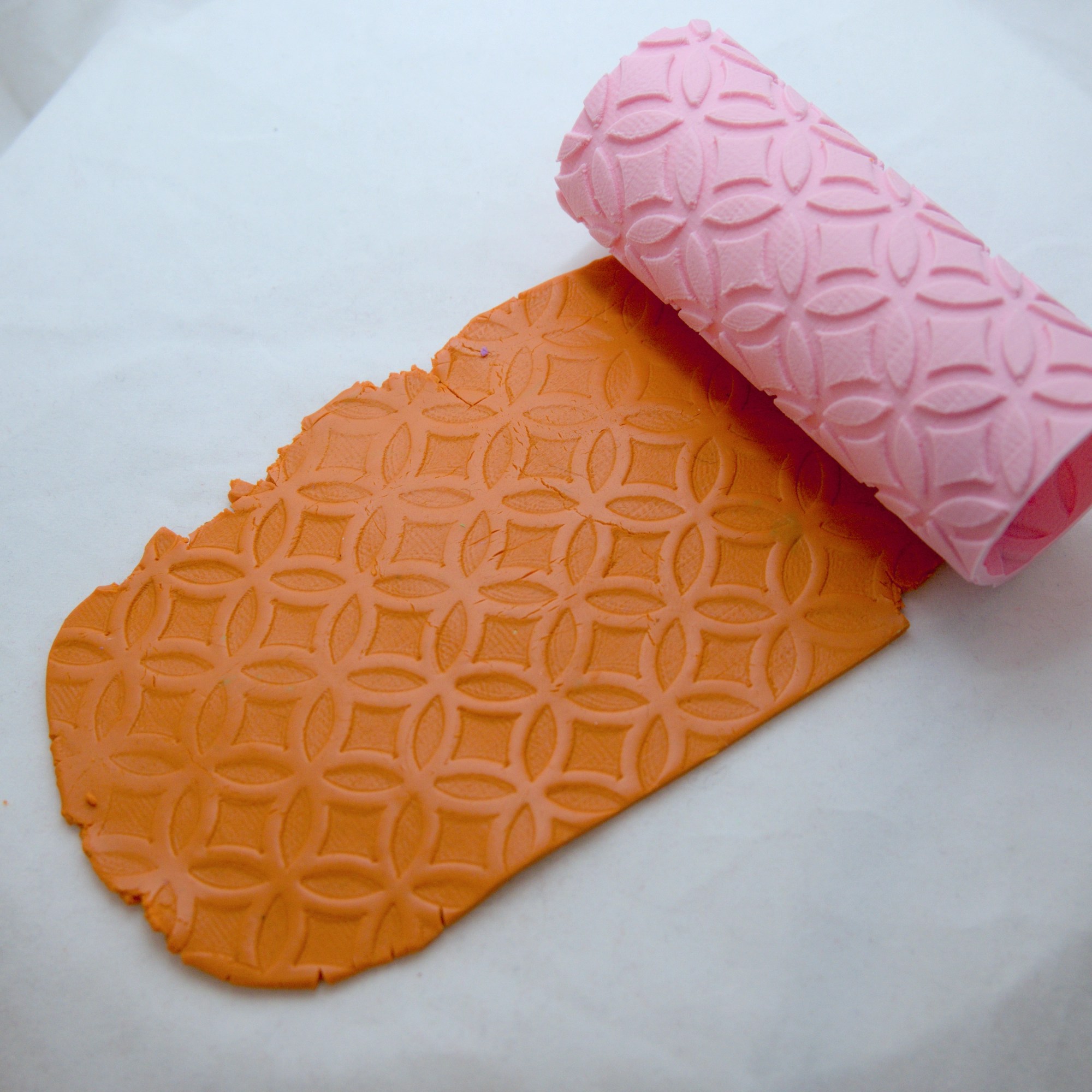 Double wedding ring texture rolling pin (negative)