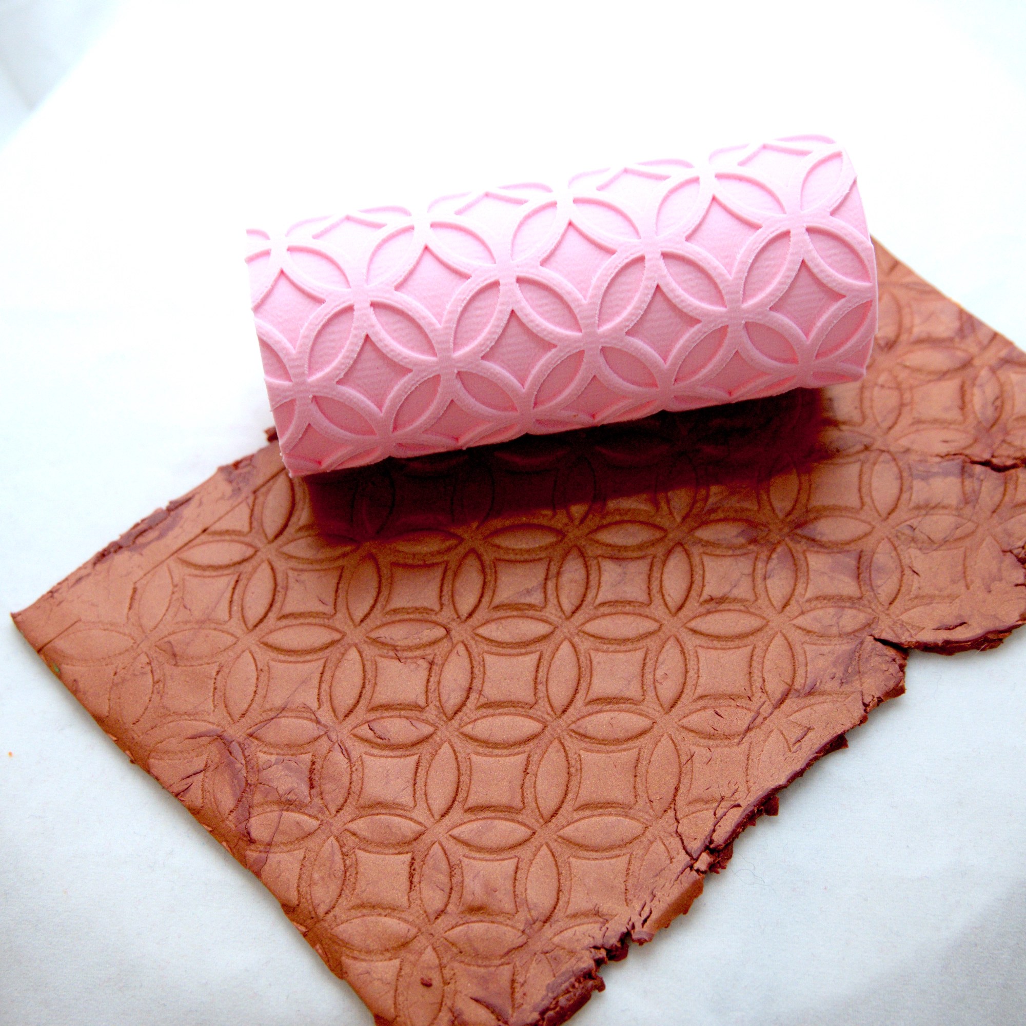 Double wedding ring texture rolling pin (positive)