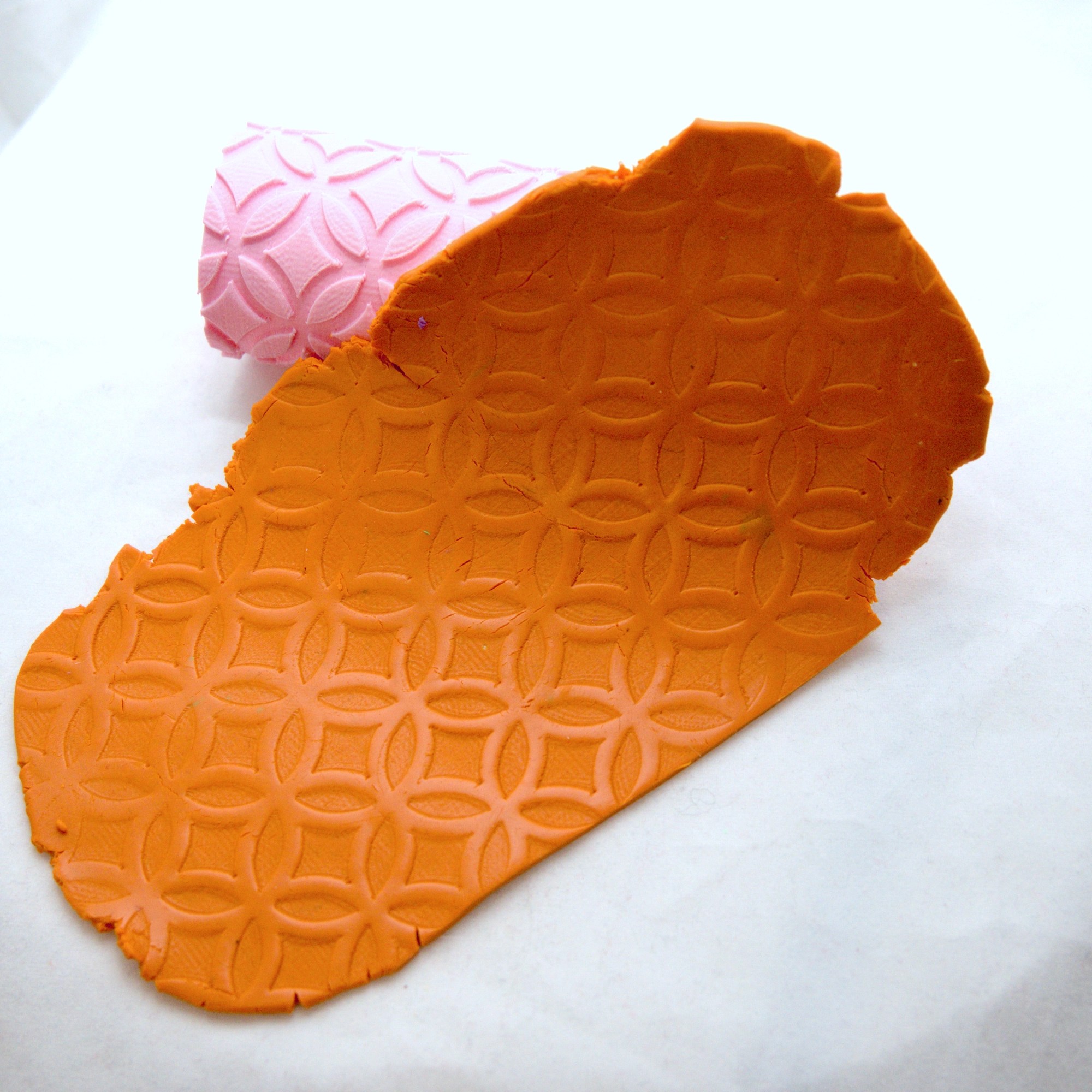 Double wedding ring texture rolling pin (negative)