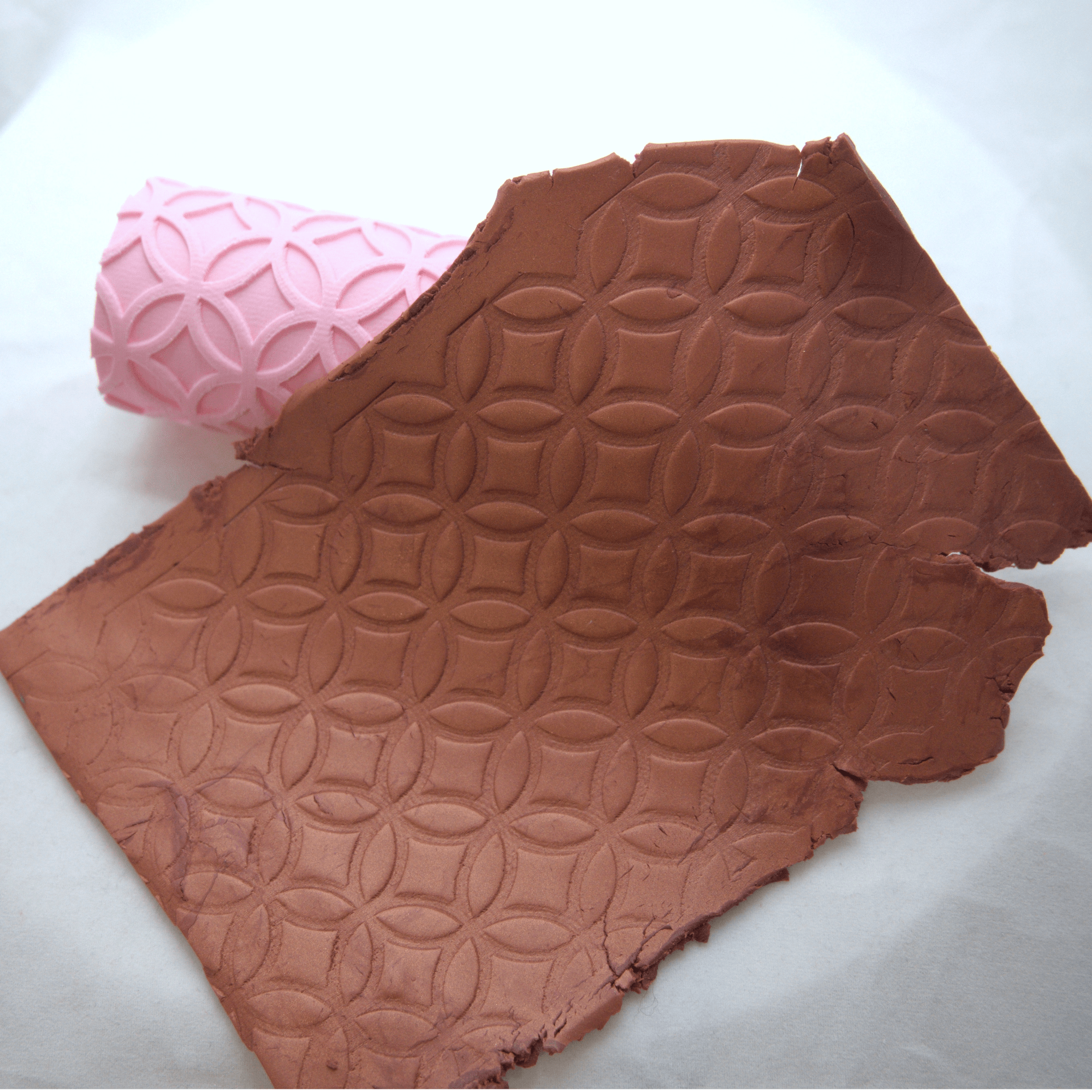 Double wedding ring texture rolling pin (positive)