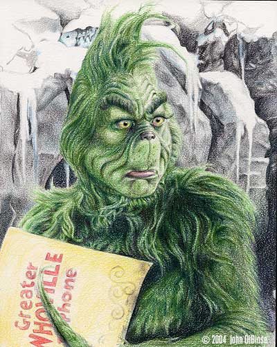 jim carrey as the grinch colored pencil the artwork of john dibiase on the grinch drawing realistic