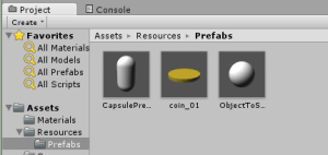 A set of prefabs located in sub-folder of Resources.