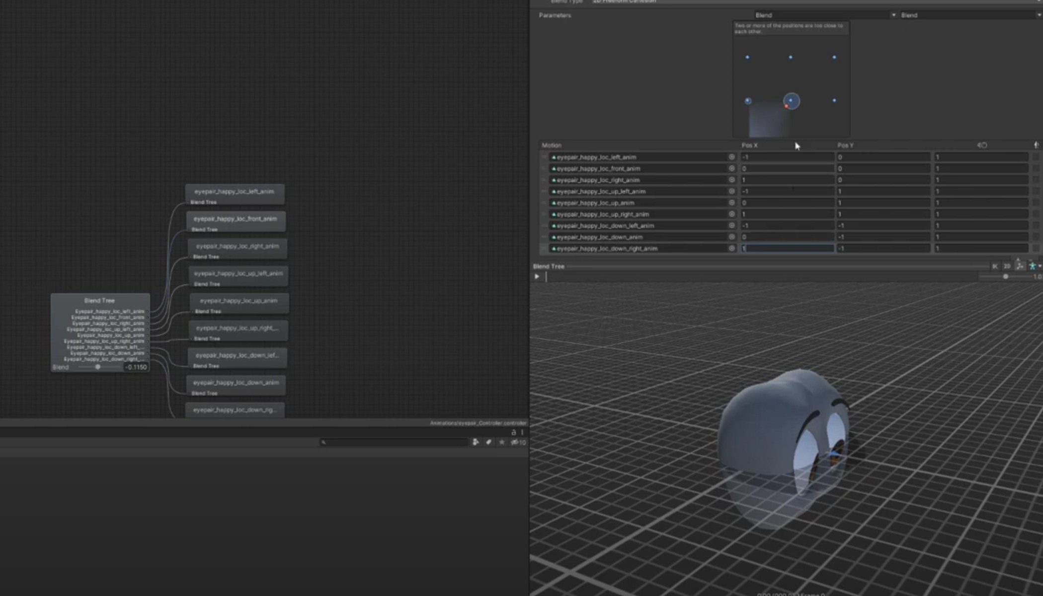 Screenshot of BlendTree in Unity