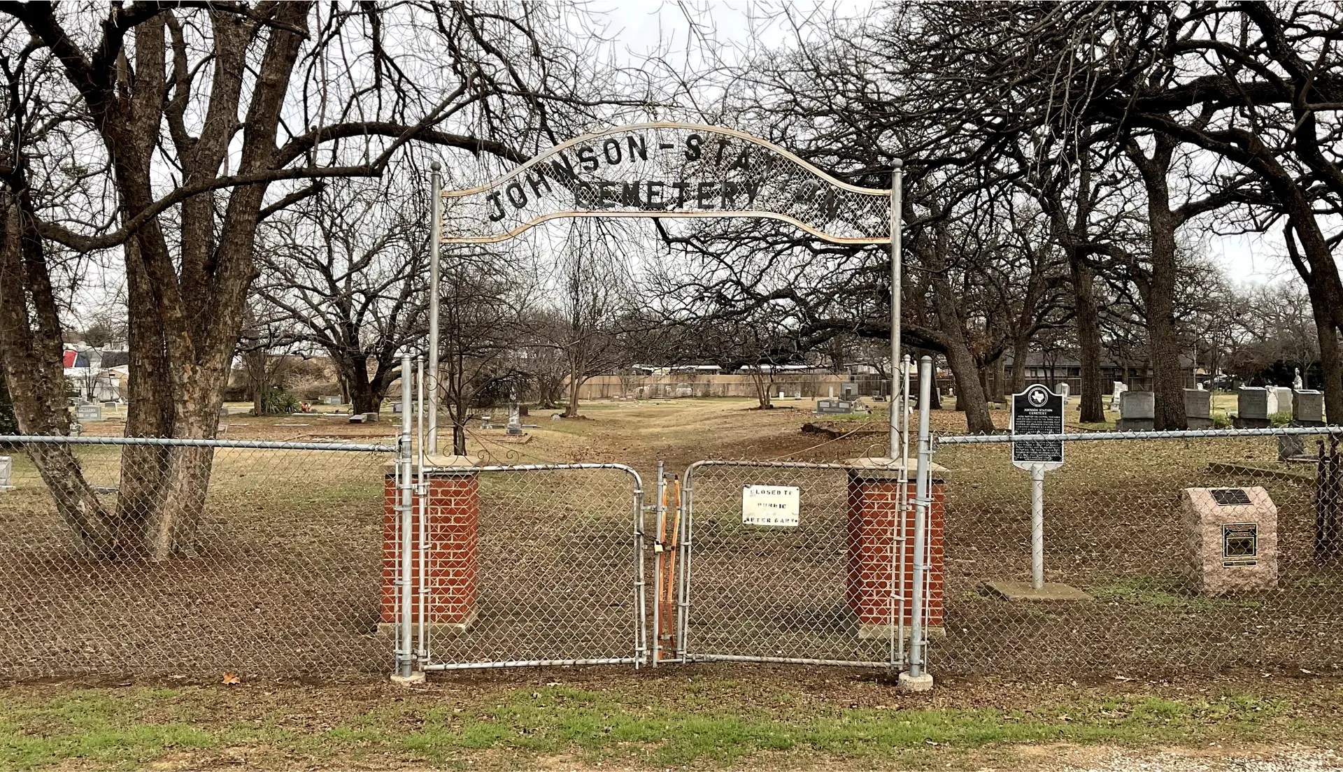 Original Front Gate of Johnson Station Cemetery, Arlington Texas