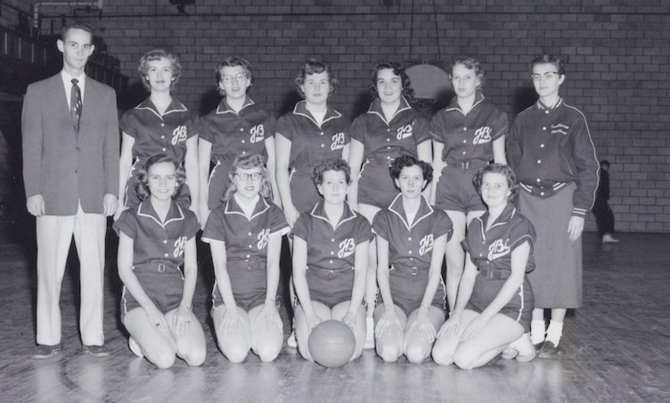 Women's basketball team in 1957