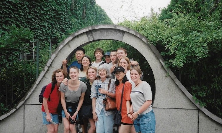 Mary Lou Martin and students visiting China