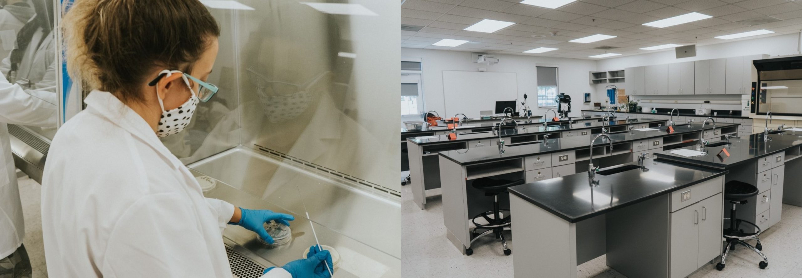JU science lab and science student