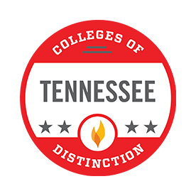 Graphic Badge detailing Best Colleges-2025-2026 Tennessee Colleges of Distinction